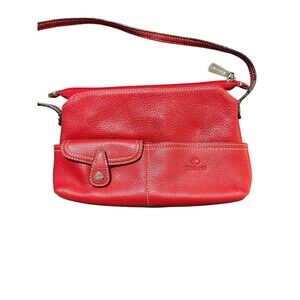Small Kesslord Hand Bag Purse Red Leather Classic Classy Lined Simple Minimalist